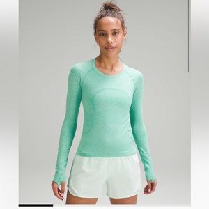 NWT lululemon long sleeve race length swiftly